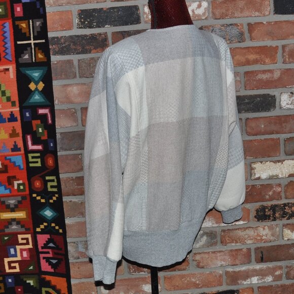 Vintage Tanjay Wool Blend Neutral Plaid Jacket 12 Union Made in Canada - Picture 3 of 12